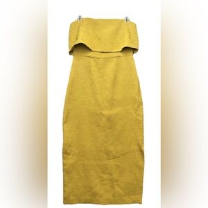 C/MEO COLLECTIVE LOVE LIKE THIS MIDI DRESS CHARTREUSE‎ YELLOW MUSTARD SZ MED